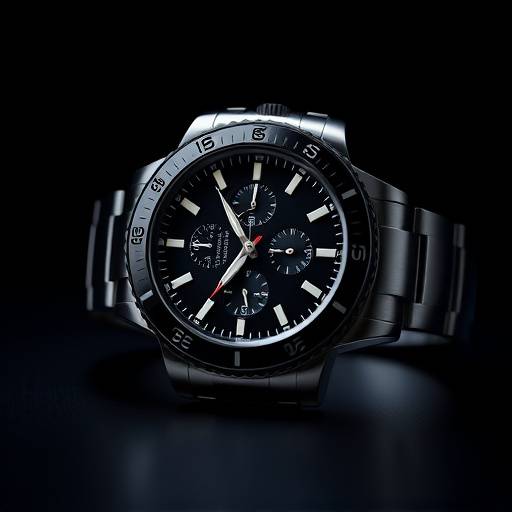 A high-quality product shot of a luxury watch against a sleek, dark background.