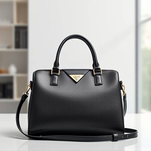 A professionally styled product shot of a luxury handbag against a clean, modern backdrop, showcasing the details and elegance of the product.